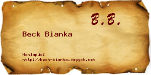 Beck Bianka névjegykártya